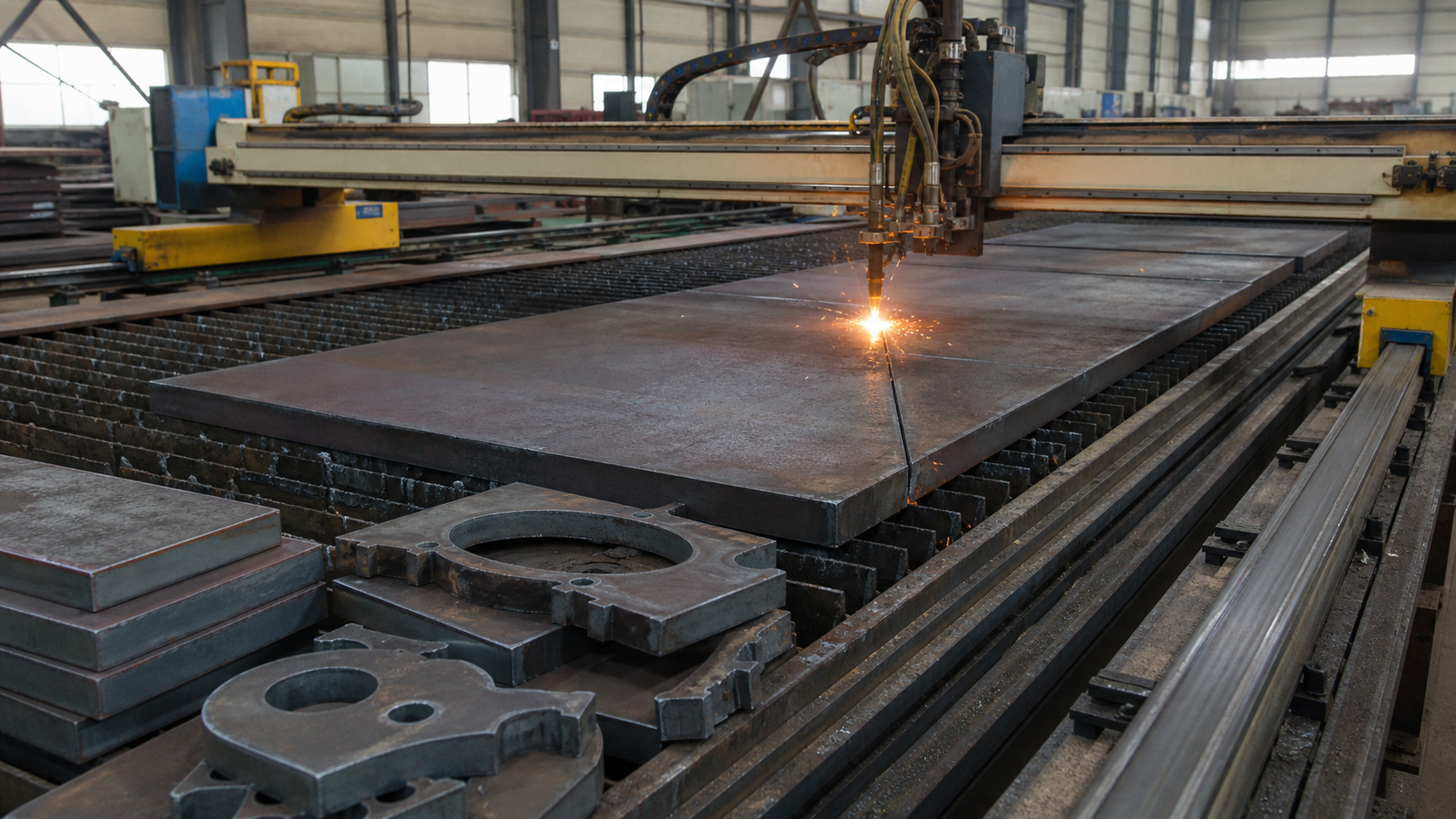 NC oxy-fuel cut thick plate